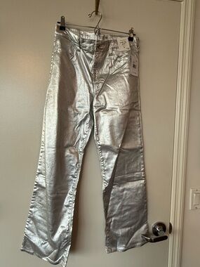 Abercrombie Kids High Rise Wide Leg Jean | Silver | Size 17/18 Regular | NWT